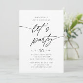 Invitation Moderne Simple Script de fête d'anniversaire (Debout devant)