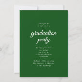 Invitation Moderne Simple Script Green Photo Graduation (Dos)