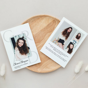 Invitation Moderne Simple Script Photo Collage Graduation