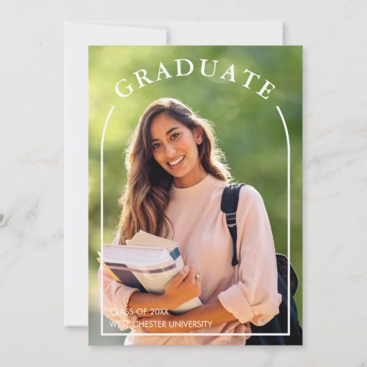 Invitation Moderne Simple Script Photo Graduation (Devant)