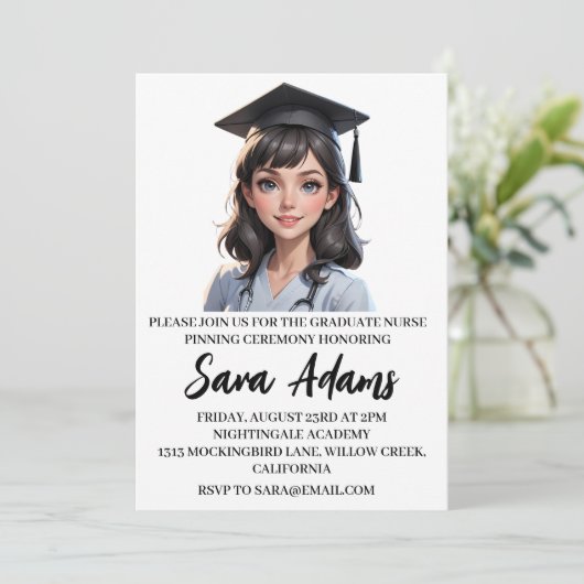 Invitation moderne simple soins infirmiers (Debout devant)