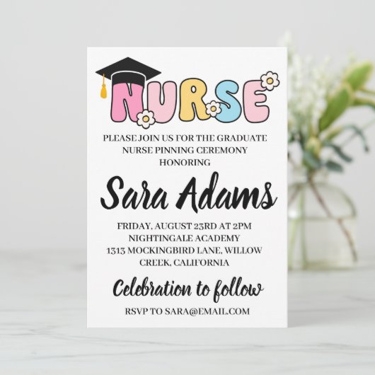 Invitation moderne simple soins infirmiers (Debout devant)