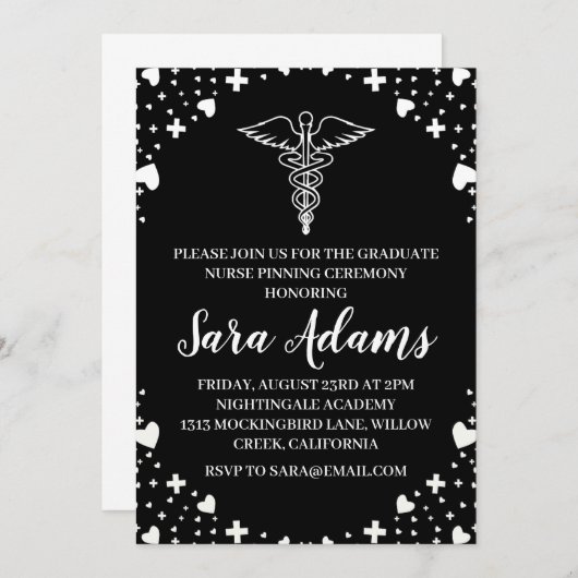 Invitation moderne simple soins infirmiers (Devant / Derrière)