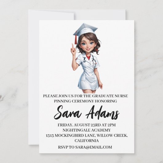 Invitation moderne simple soins infirmiers (Devant)