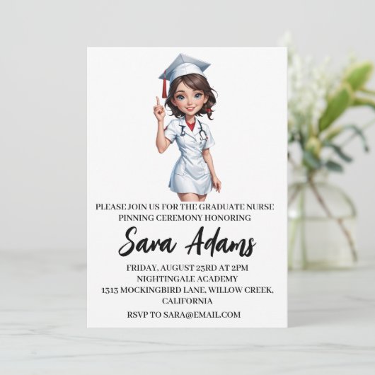 Invitation moderne simple soins infirmiers (Debout devant)