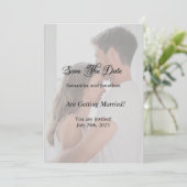 Invitation Moderne simple superposition photo Enregistrer la  (Debout devant)