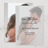 Invitation Moderne simple superposition photo Enregistrer la  (Devant / Derrière)