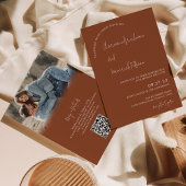 Invitation Moderne Simple Terracotta RSVP Code QR Mariage