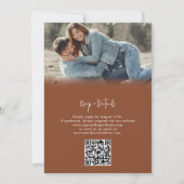 Invitation Moderne Simple Terracotta RSVP Code QR Mariage (Dos)