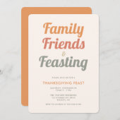 Invitation Moderne Simple Thanksgiving Feast Dinner Invitatio (Devant / Derrière)