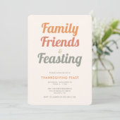 Invitation Moderne Simple Thanksgiving Feast Dinner Invitatio (Debout devant)