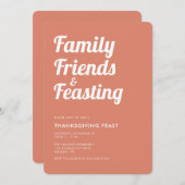 Invitation Moderne Simple Thanksgiving Feast Dinner Invitatio (Devant / Derrière)