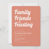 Invitation Moderne Simple Thanksgiving Feast Dinner Invitatio (Devant)