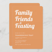 Invitation Moderne Simple Thanksgiving Feast Dinner Invitatio (Devant / Derrière)