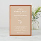 Invitation Moderne Simple Tons Terre Mariage en terre cuite (Debout devant)