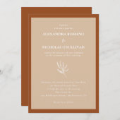 Invitation Moderne Simple Tons Terre Mariage en terre cuite (Devant / Derrière)