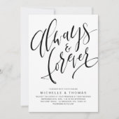 Invitation Moderne Simple Toujours Et Toujours Mariage Script (Devant)