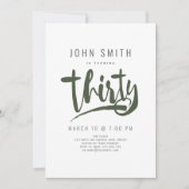 Invitation Moderne, Simple, Trentième anniversaire masculin (Devant)