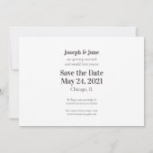 Invitation Moderne simple typographie noire Enregistrer la ph (Dos)