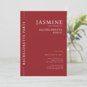 Invitation Moderne simple typographie photo bachelorette (Debout devant)