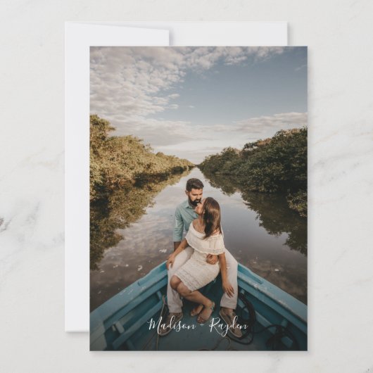 Invitation Moderne Simple Vanilla Peach Monogramme Mariage ph (Dos)