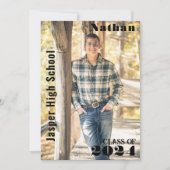 Invitation Moderne Sleek Black Gold Graduation Nom photo (Devant)