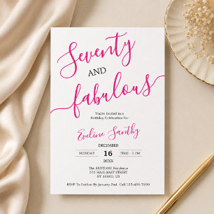 Invitation Moderne Soixante-dix ans et Fabuleux 70e Anniversa