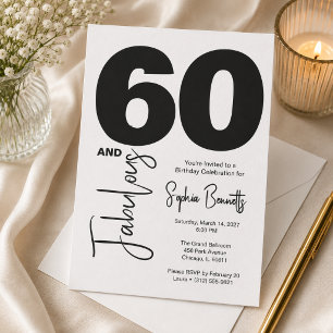 Invitation Moderne Soixante et Incroyable Fête d'anniversaire