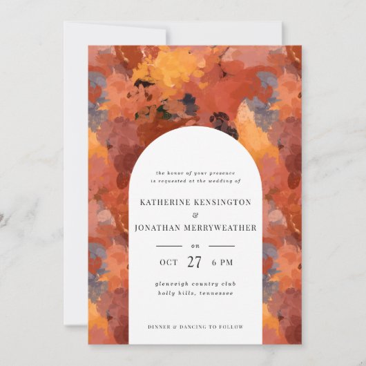 Invitation Moderne Sophistiqué Terracotta Boho Mariage Invit (Devant)