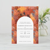 Invitation Moderne Sophistiqué Terracotta Boho Mariage Invit (Debout devant)