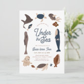 Invitation Moderne sous la mer 5e anniversaire (Debout devant)