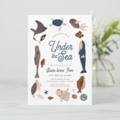Invitation Moderne sous la mer 5e anniversaire (Debout devant)