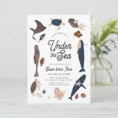 Invitation Moderne sous la mer 5e anniversaire (Debout devant)