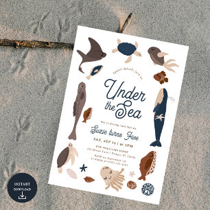 Invitation Moderne sous la mer 5e anniversaire