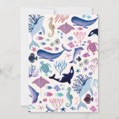Invitation Moderne sous la mer baby shower neutre de genre (Dos)
