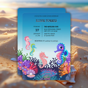 Invitation Moderne sous le Baby shower de Seahorse