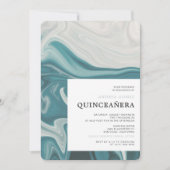 Invitation Moderne Sous Le Thème De La Mer Quinceañera (Devant)