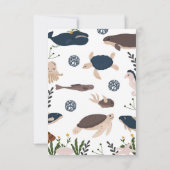 Invitation Moderne Sous L'Invitation Du Baby shower De Mer (Dos)