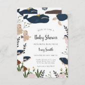 Invitation Moderne Sous L'Invitation Du Baby shower De Mer (Devant / Derrière)