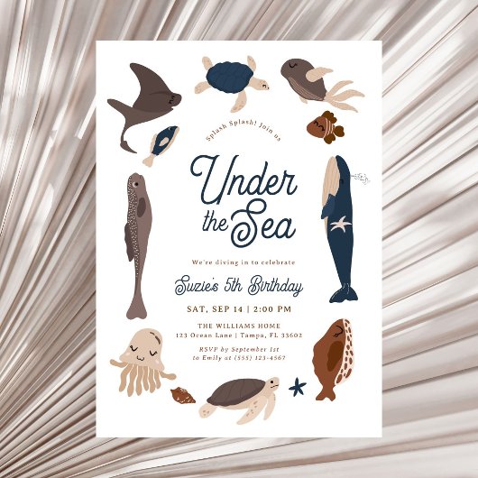 Invitation Moderne Sous l'Océan 5e Anniversaire