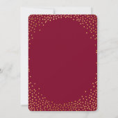 Invitation MODERNE STYLE MARIAGE or confetti maroon invitatio (Dos)