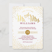 Invitation MODERNE STYLE MARIAGE or confetti maroon invitatio (Devant)