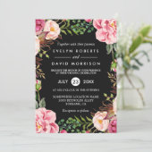 Invitation Moderne Stylish Printemps mariage Floral Wreath (Debout devant)