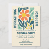 Invitation Moderne Super Floral coloré Retro Bold Mariage (Devant)