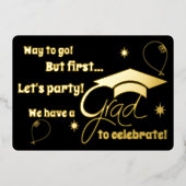 Invitation moderne sur mesure Grad Party Foil (Recto)
