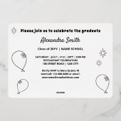 Invitation moderne sur mesure Grad Party Foil (Verso)
