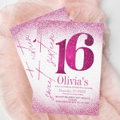 Invitation Moderne Sweet 16 Anniversaire Parties scintillant