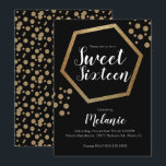 Invitation Moderne Sweet 16 Parties scintillant Faux Gold Bar<br><div class="desc">Faux Parties scintillant Chic Style Parties scintillant Invitations</div>