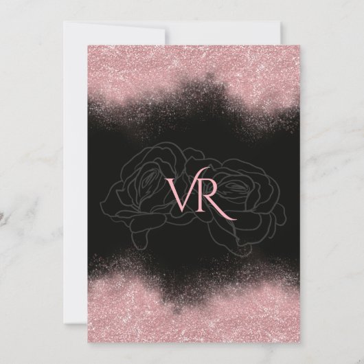 Invitation Moderne Sweet 16 Parties scintillant rose Étincell (Dos)