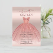 Invitation Moderne Sweet 16 Script Anniversaire (Debout devant)